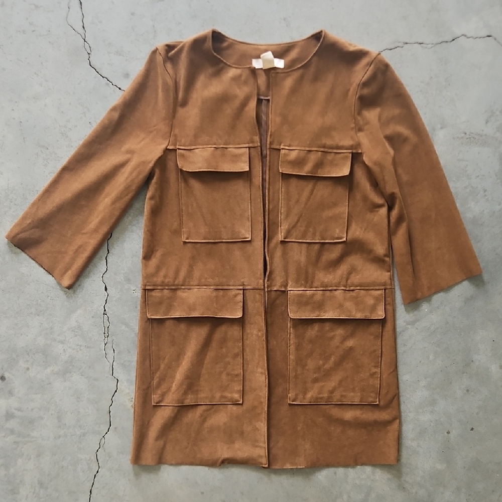 H&M Tan Faux Suede Utility Jacket for Women